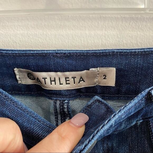 Athleta Sculptek Dark Wash Stretch Skinny Jeans Sculpting Denim Sz 2 - Picture 6 of 11